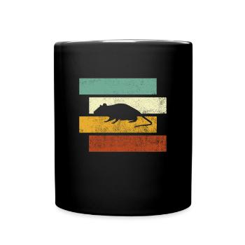 Maus Retro - Tasse einfarbig - Schwarz - Vorne