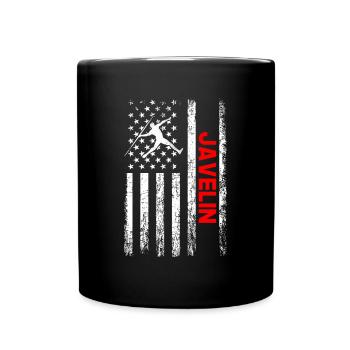 Javelin throwing American flag - Tasse einfarbig - Schwarz - Vorne