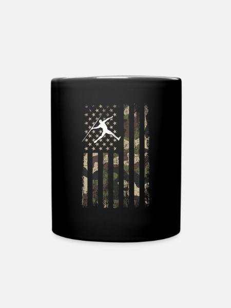 Javelin throwing American flag - Tasse einfarbig - Schwarz