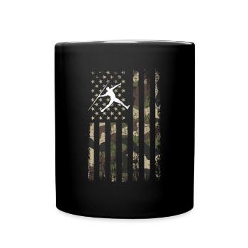 Javelin throwing American flag - Tasse einfarbig - Schwarz - Vorne