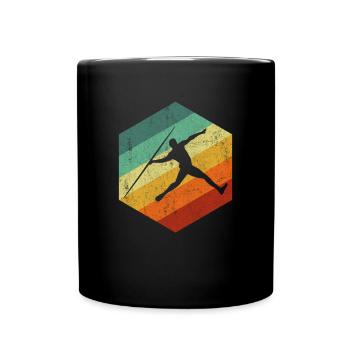 Javelin throwing vintage - Tasse einfarbig - Schwarz - Vorne