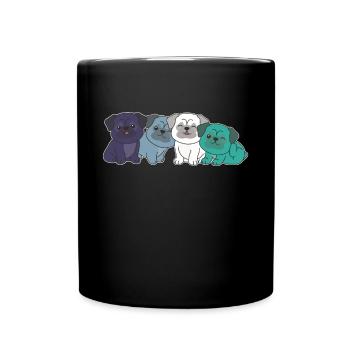oriented aroace flag pride LGBTQ cute pug dogs - Full Colour Mug - black - Front