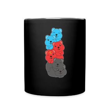 Polyamory Flag Gay Pride LGBTQ Quokka Turm - Tasse einfarbig - Schwarz - Vorne
