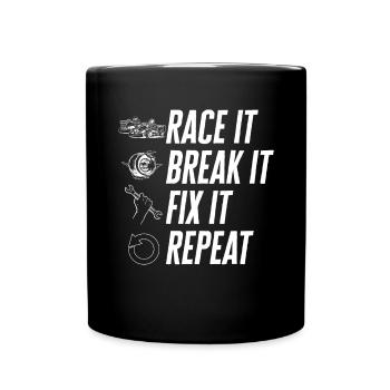 Go Kart Rennen Kartsport Karting - Tasse einfarbig - Schwarz - Vorne