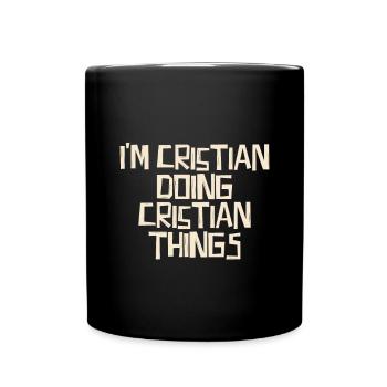 Je suis Cristian en train de faire des choses Cristian - Mug uni - noir - Devant