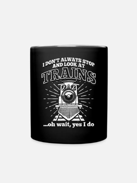 Dampflokomotive Eisenbahn Lokomotive - Tasse einfarbig - Schwarz