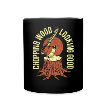 Lumberjack Holzfäller - Tasse einfarbig - Schwarz - Vorne