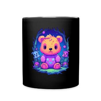 Mignon Ours Rose Teddy Cuddly Toy - Mug uni - noir - Devant