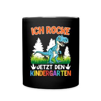 Kindergartenkind Ich rocke jetzt den Kindergarten - Tasse einfarbig - Schwarz - Vorne