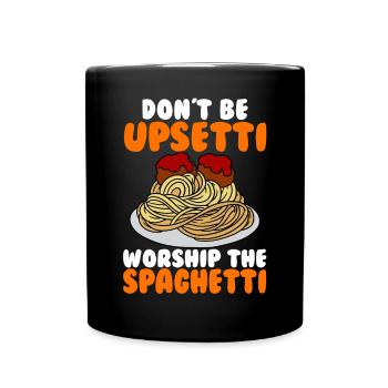 Das fliegende Spaghettimonster - Tasse einfarbig - Schwarz - Vorne