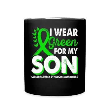 Wear green for Awareness Month for - Full Colour Mug - black - Front