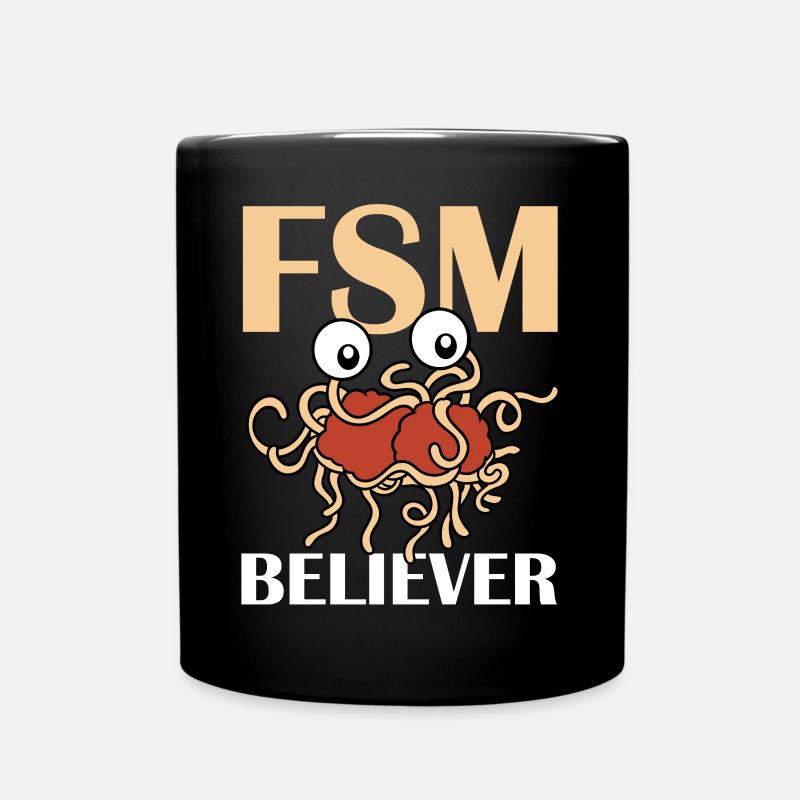 Fliegendes Spaghettimonster FSM Pastafarian - Tasse einfarbig - Schwarz