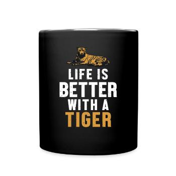 Life is Better with a Tiger King Tiger - Full Colour Mug - black - Front
