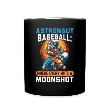 Baseball Astronaut Baseball Player Outerspace - Full Colour Mug - black - Front