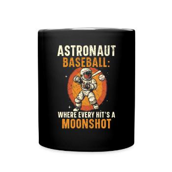 Baseball Astronaut Baseball Player Outerspace - Full Colour Mug - black - Front