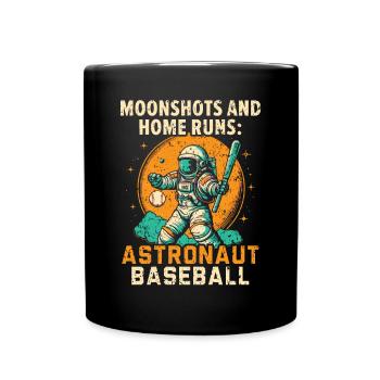 Baseball Astronaut Baseball Player Outerspace - Full Colour Mug - black - Front