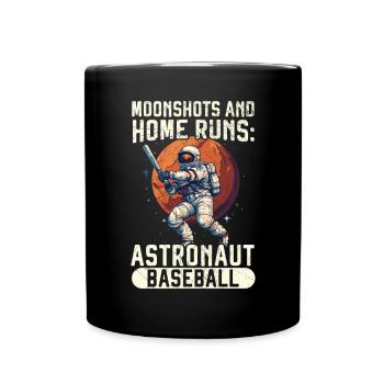 Baseball Astronaut Baseball Player Outerspace - Full Colour Mug - black - Front
