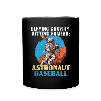 Baseball Astronaut Baseball Player Outerspace - Full Colour Mug - black - Front