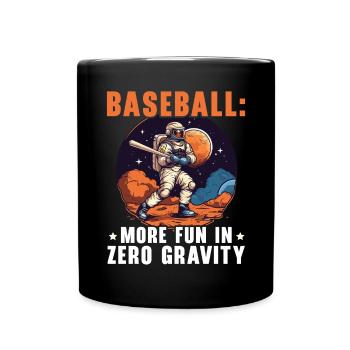 Baseball Astronaut Baseball Player Outerspace - Full Colour Mug - black - Front