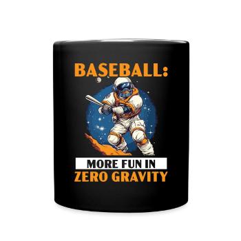 Baseball Astronaut Baseball Player Outerspace - Full Colour Mug - black - Front