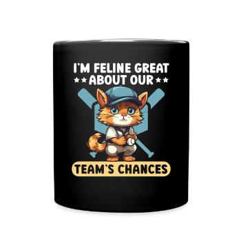 Katze Baseball-Liebhaber Baseball-Spieler Sport Miau - Tasse einfarbig - Schwarz - Vorne