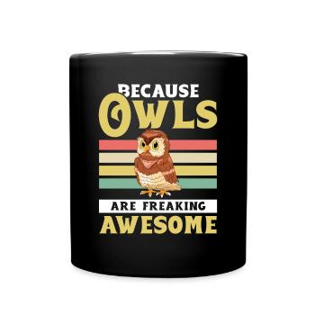 Birds Of Prey Ornithologist Retro Because Owls Are - Tasse einfarbig - Schwarz - Vorne