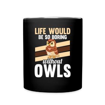 La vie rétro des oiseaux de proie serait si ennuyeuse sansou - Mug uni - noir - Devant