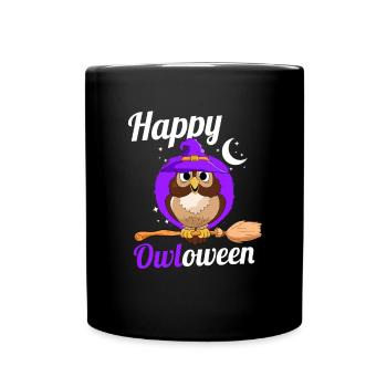 Owl Lover Birds Of Prey Ornithologue Happy Owlowe - Mug uni - noir - Devant