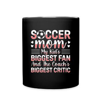 Fußball-Mutter Gameday Soccer Mom - Full Colour Mug - black - Front