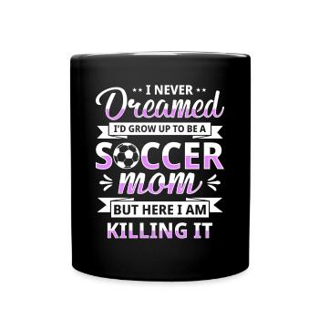Fußball-Mutter Gameday Soccer Mom - Tasse einfarbig - Schwarz - Vorne