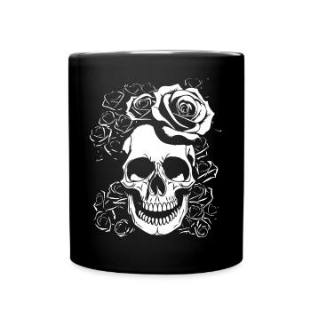Horror Schädel Schädel Kunst Totenkopf Gothic Heavy Metal - Tasse einfarbig - Schwarz - Vorne