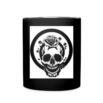 Horror Skull Skull Art Skull Gothic Heavy Metal - Full Colour Mug - black - Front