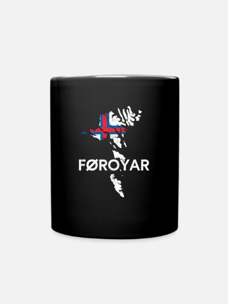 faroe islands, flag faroe islands - Tasse einfarbig - Schwarz