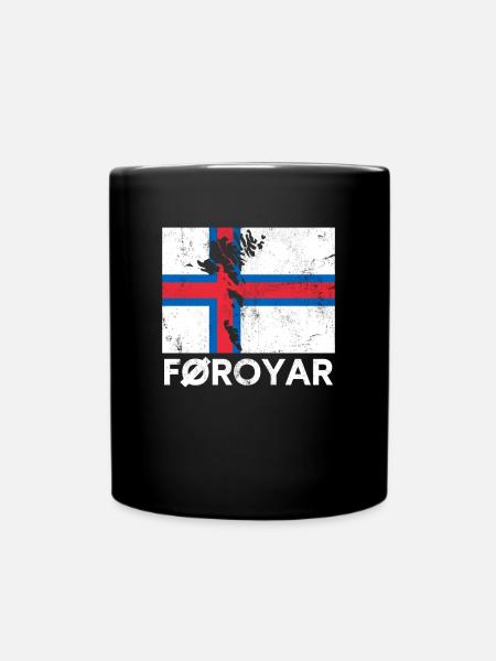 Faroe Islands, Flag Faroe Islands - Full Colour Mug - black
