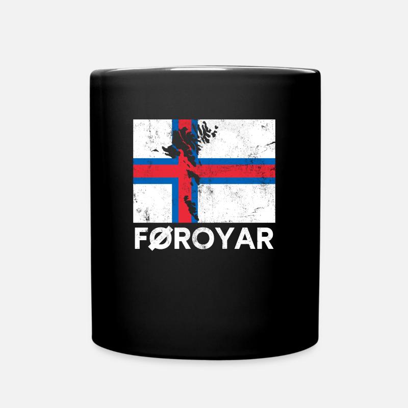 faroe islands, flag faroe islands - Tasse einfarbig - Schwarz