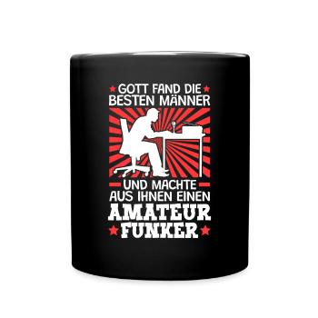 Gott fand die besten Amateurfunker Funkamateur - Tasse einfarbig - Schwarz - Vorne