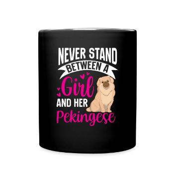 Fille et son chien du palais de Pékin - Mug uni - noir - Devant