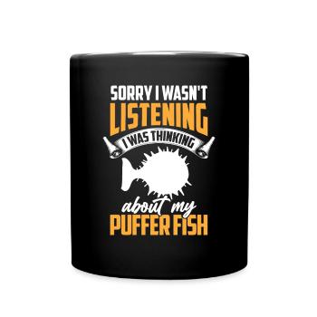 An Kugelfisch gedacht Riesenkugelfisch - Tasse einfarbig - Schwarz - Vorne