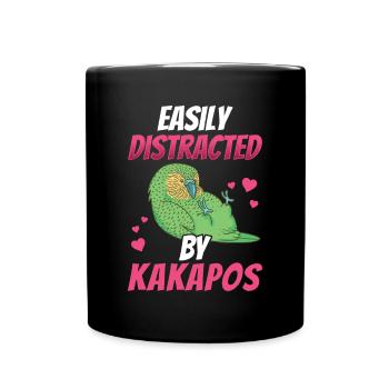 Kakapo distracts flightless parrot Kakapo - Full Colour Mug - black - Front