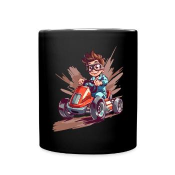 Gokart Kid - Kart Racing Kindergeburtstag - Tasse einfarbig - Schwarz - Vorne
