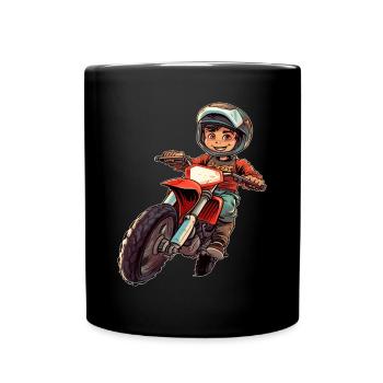 Motocross Kid - Motocross Racing Children's Birthday Party - Full Colour Mug - black - Front