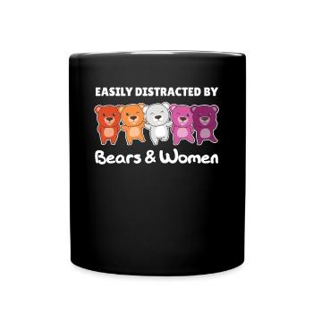 Drapeau lesbien Pride LGBTQ Ours mignon - Mug uni - noir - Devant