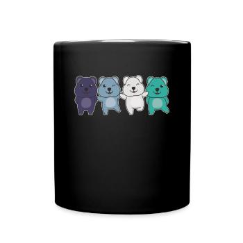 oriented aroace Flag Pride LGBTQ cute quokka - Full Colour Mug - black - Front