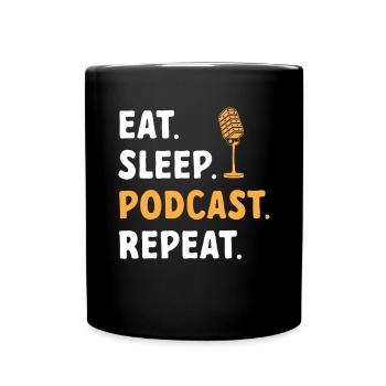 Podcaster Podcast - Full Colour Mug - black - Front