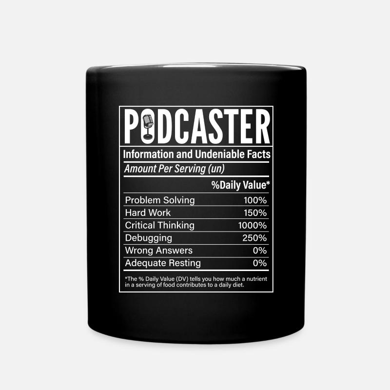Podcasteur Podcast - Mug uni - noir