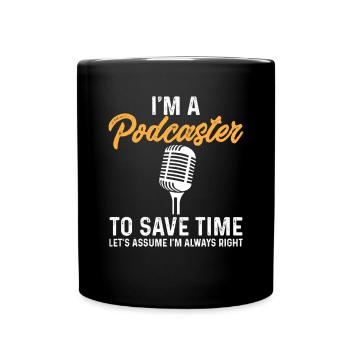 Podcaster Podcast - Full Colour Mug - black - Front
