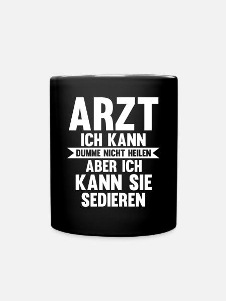 Mediziner Rettungssanitäter Notarzt Arzt - Tasse einfarbig - Schwarz