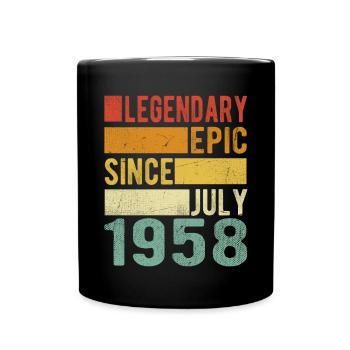 Anniversaire: Juillet 1958 Épopée légendaire - Mug uni - noir - Devant
