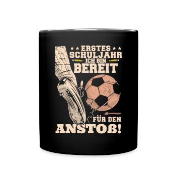 Funny school enrollment soccer schoolchild - Full Colour Mug - black - Front