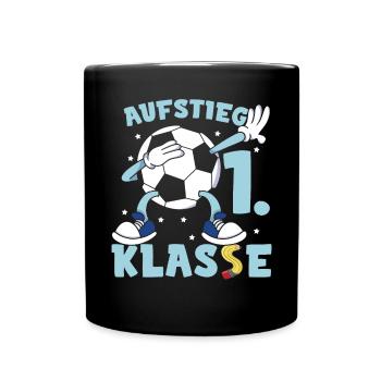 Aufstieg 1. Klasse Grundschule Schulkind - Tasse einfarbig - Schwarz - Vorne